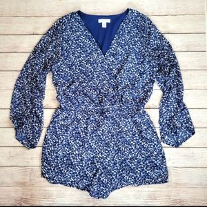 Arizona Jean Co Blue Floral Romper XL